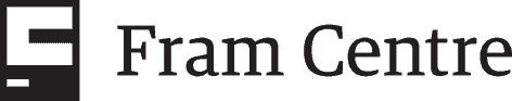 Arctic Frontiers - Fram Centre logo with a black geometric icon and the words "Fram Centre" in black text, featured amongst the Arctic Frontier partner logos.