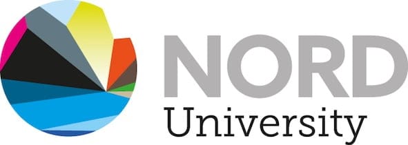 Arctic Frontiers - Nord University logo with a colourful geometric circle and the words "NORD University" in grey and black text, featured among Arctic Frontier partner logos.