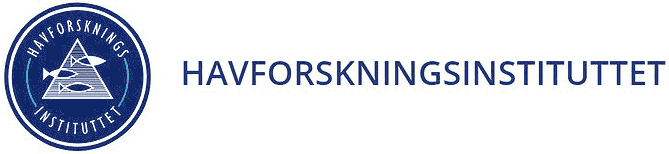 Arctic Frontiers - Logo of the Institute of Marine Research Havforskningsinstituttet featuring fish inside a triangle and Norwegian text beside it.