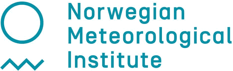 Arctic Frontiers - Logo of the Norwegian Meteorological Institute, symbolising Norwegian weather with a circle, zigzag line, and text in teal.