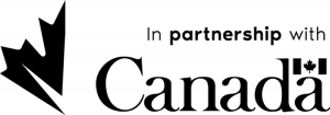 Arctic Frontiers - Black and white “In partnership with Canada” logo featuring a maple leaf graphic and a small flag above the letter "d", highlighting support for Arctic Frontiers - Emerging Leaders initiatives.