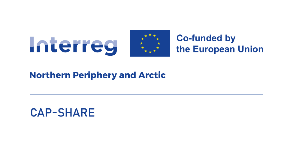 Arctic Frontiers - Interreg NPA logo with EU flag and text: "CAP-SHARE, Co-funded by the European Union, Northern Periphery and Arctic.