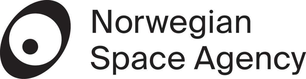 Arctic Frontiers - Norwegian Space Agency logo with abstract black symbol and bold text on a light background, reflecting its presence among Arctic Frontier partner logos.
