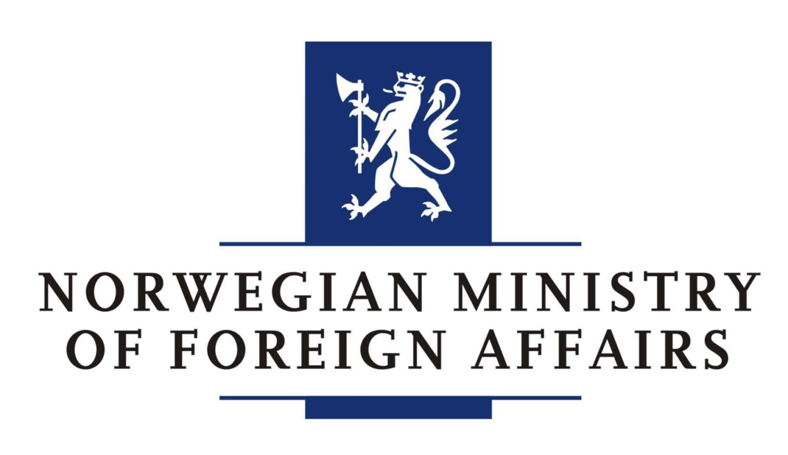 Arctic Frontiers - Logo of the Norwegian Ministry of Foreign Affairs with a white lion and text on a blue background, featured among the Arctic Frontier partner logos.
